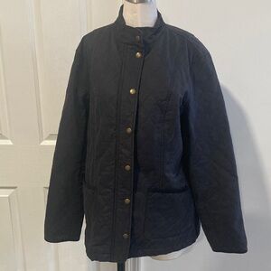 Orvis black quilted barn chore jacket L